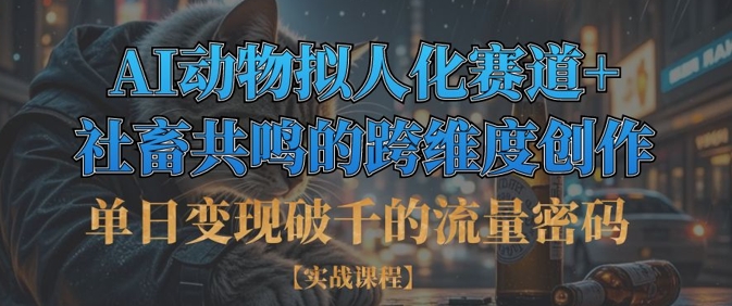 单日变现破千的流量密码，AI动物拟人化赛道+社畜共鸣的跨维度创作-笑笑轻创