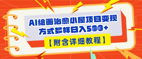 AI绘画治愈小屋项目，变现方式多样，小白也能操作(附详细教程)-笑笑轻创
