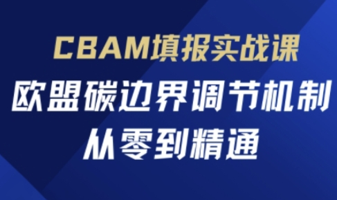 CBAM填报实战课，欧盟碳边界调节机制，从零到精通-笑笑轻创