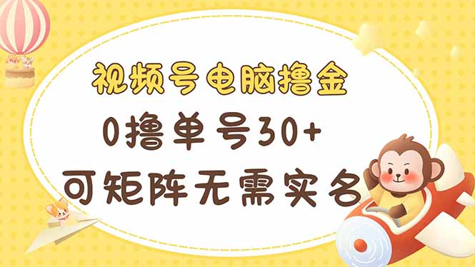 (14220期)视频号电脑撸金 0撸单号30+ 可矩阵 无需实名多号多得-笑笑轻创