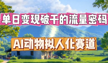 单日变现破k的流量密码,AI动物拟人化赛道-笑笑轻创