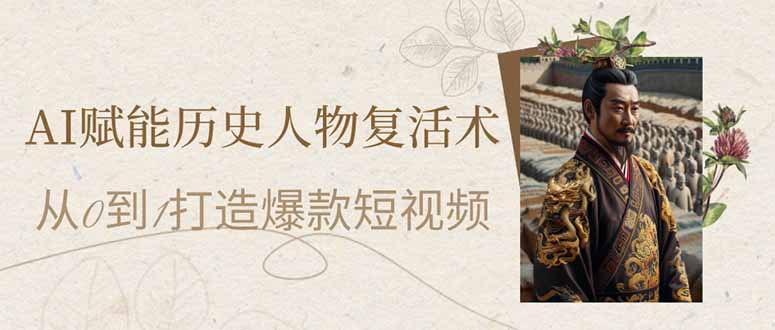 (14311期)AI赋能历史人物复活术:从0到1打造爆款短视频-笑笑轻创