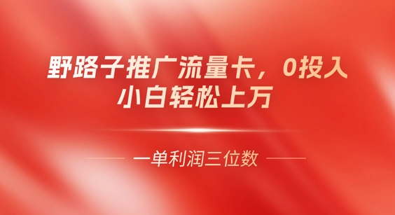0门槛推广流量卡,一单收益上百,0投入,小白月入过W-笑笑轻创
