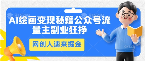 AI绘画变现秘籍:公众号流量主副业狂挣,网创人速来掘金-笑笑轻创